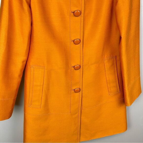 Banana Republic Orange Silk Trench Coat Jacket XS - Picture 3 of 6